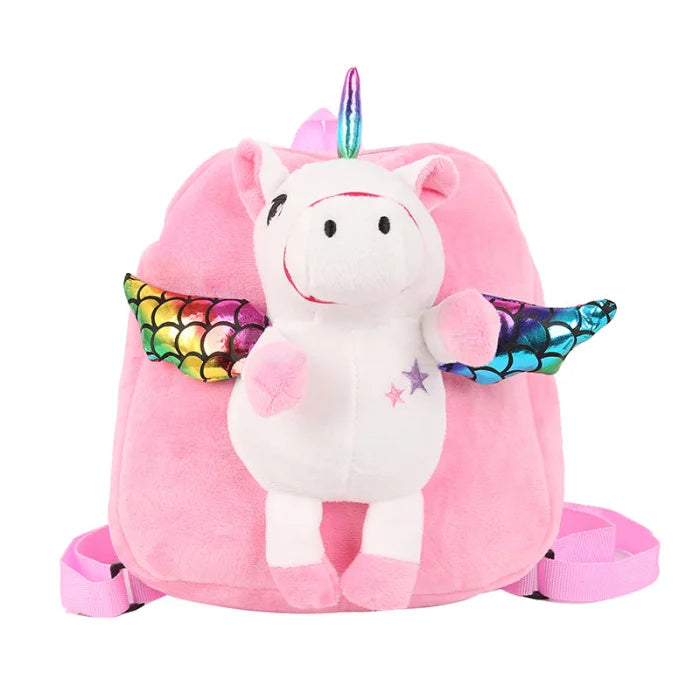 Unicorn Plush Backpack - pink