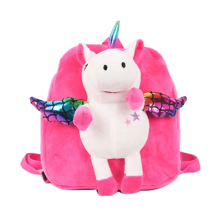 Unicorn Plush Backpack - rose