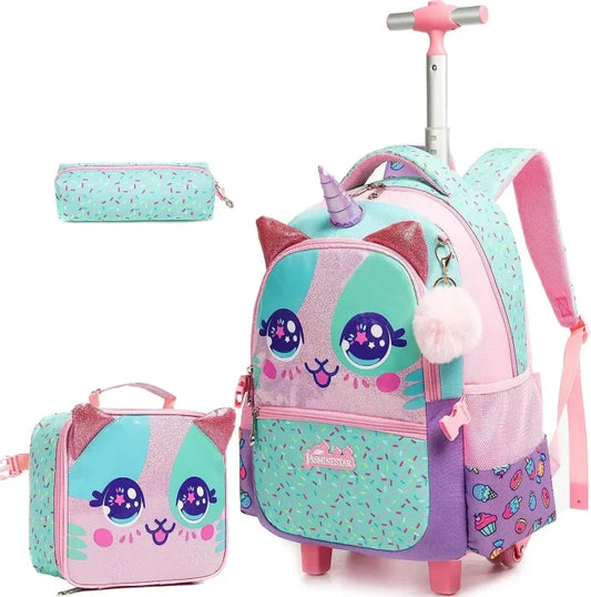 Unicorn Rolling Backpack - Pink