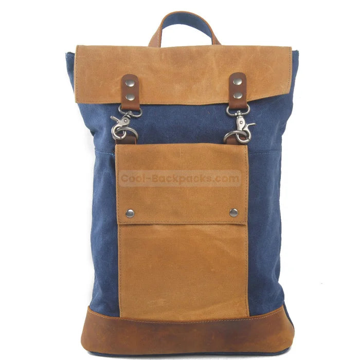 Vintage Roll Top Backpack - Blue