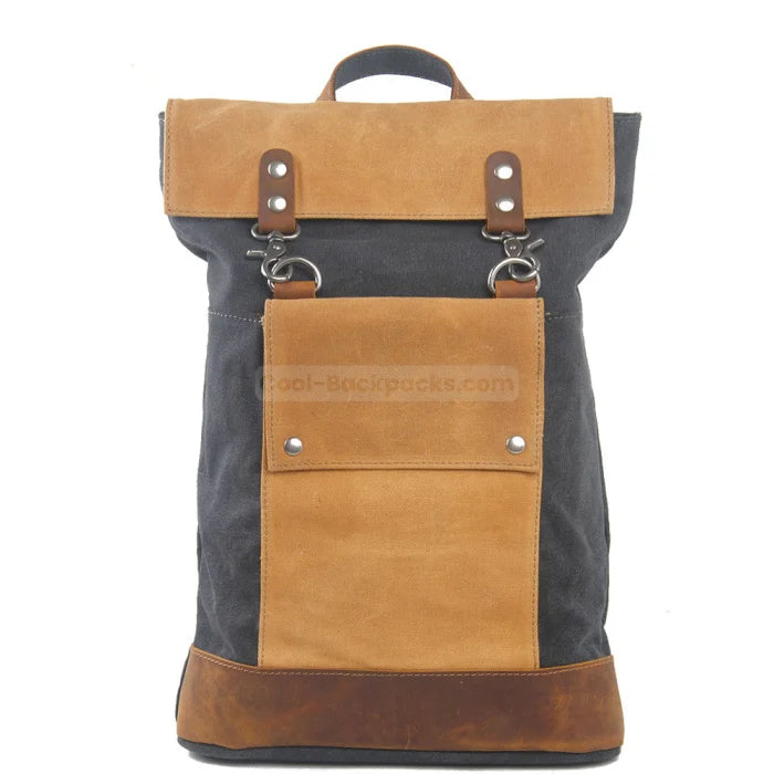 Vintage Roll Top Backpack - Gray