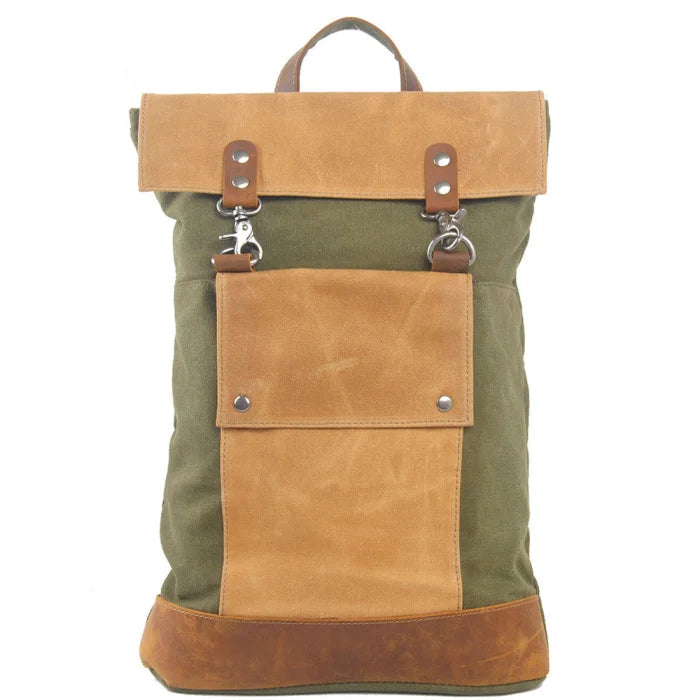 Vintage Roll Top Backpack - Green