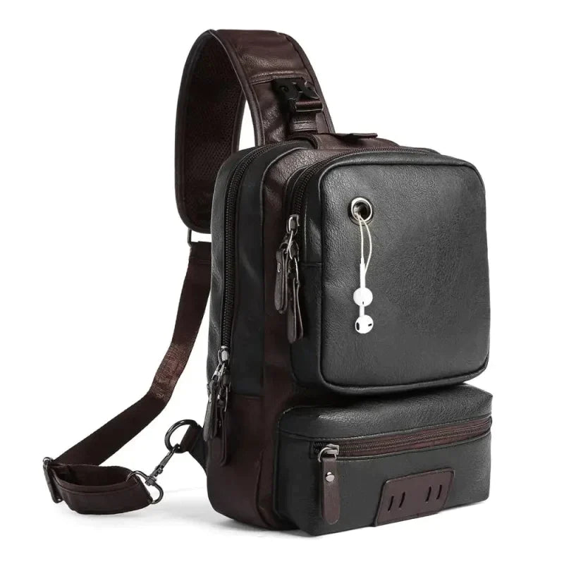 Vintage Sling Backpack - Dark brown