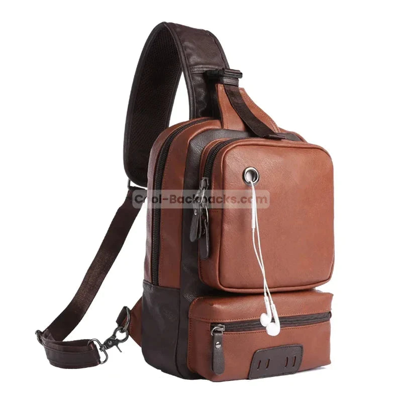 Vintage Sling Backpack - Brown