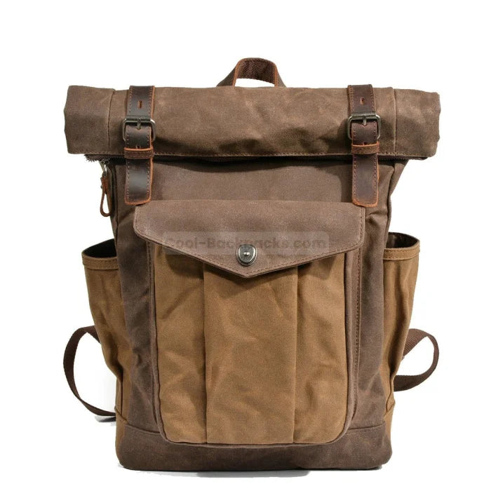 Waxed Canvas Backpack - Brown