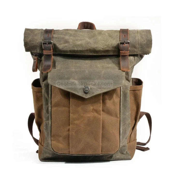 Waxed Canvas Backpack - Khaki