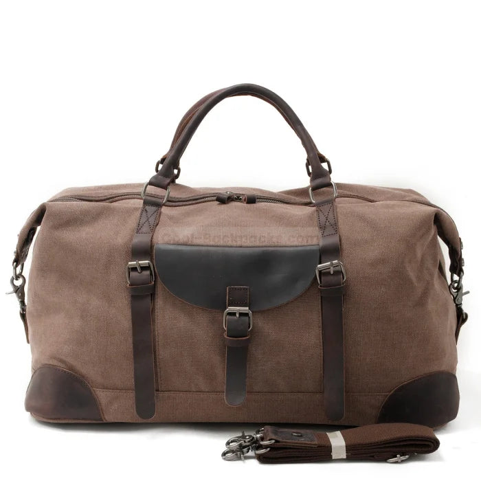 Waxed Canvas Duffel Bag - Brown