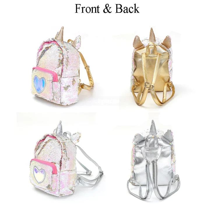 White Sequin Unicorn Backpack