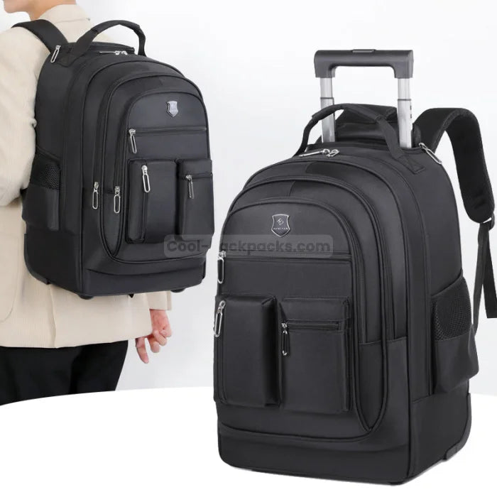 Work Backpack with Wheels - Black