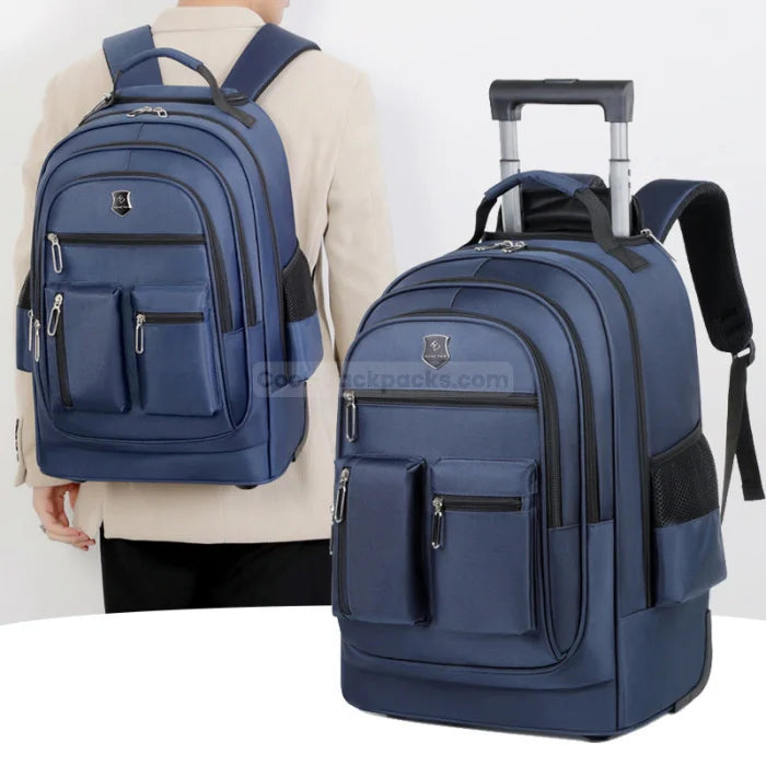 Work Backpack with Wheels - Blue