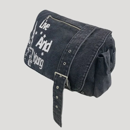 Y2K Messenger Bag - Black